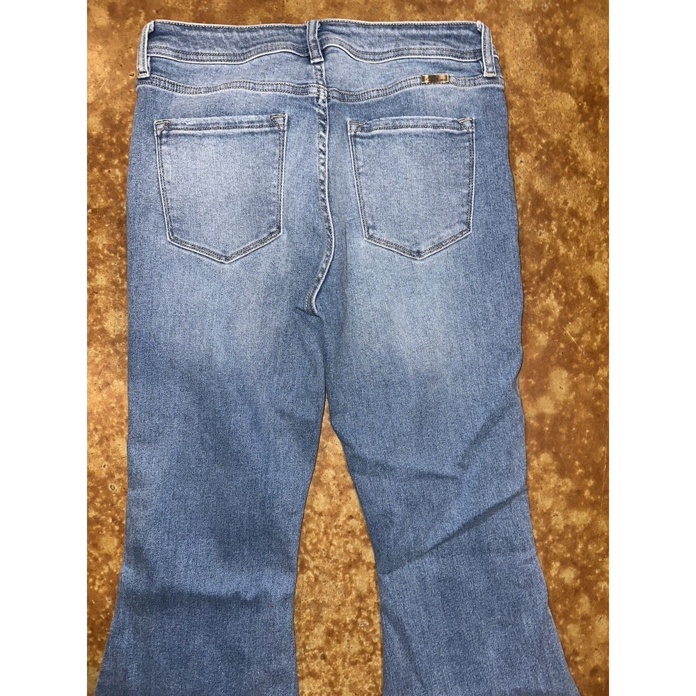 Maurices Kancan Frayed Bell Bottom Jeans Light Distress Blue Size 28 (8) #16654 - Picture 7 of 8